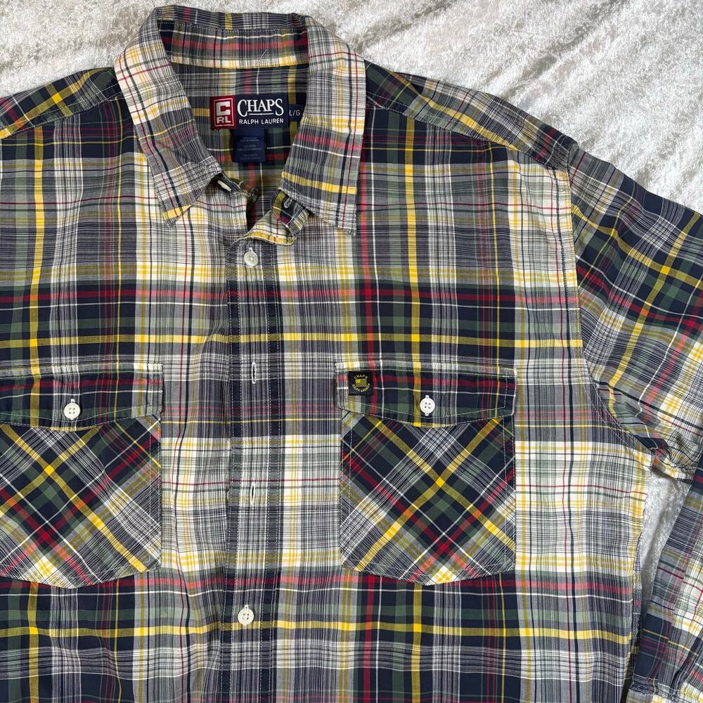 Chaps Ralph Lauren Multi Color Button Up Flannel Large